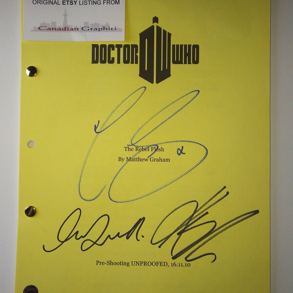 Karen Gillan, Matt Smith & Arthur Darvill Hand Signed Autograph Doctor Who Script COA