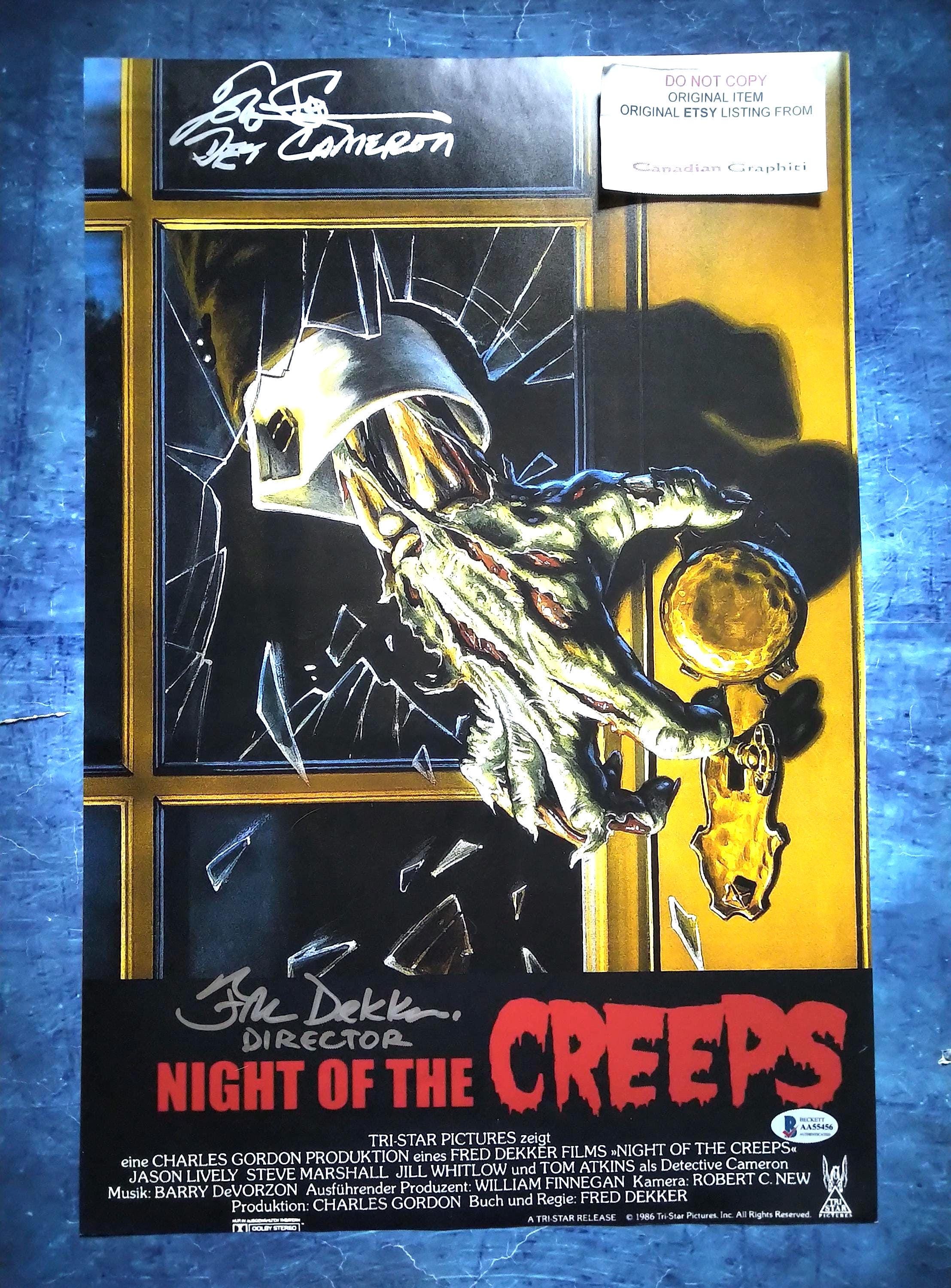 Tom Atkins & Fred Dekker Hand Signed Autograph 12x18 Photo BAS COA Night Of The Creeps