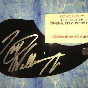 Hank Williams Jr Hand Signed Autograph Guitar Pick Guard COA