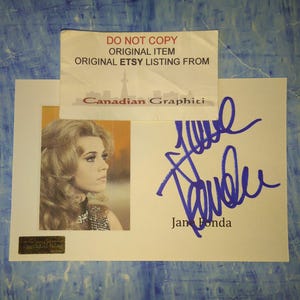 Jane Fonda Autogramm Karte COA handsigniert