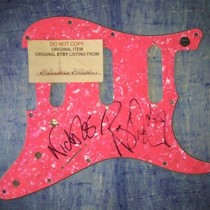 Roger Waters & Nick Mason Hand Signed Autograph Guitar Pick Guard COA Pink Floyd