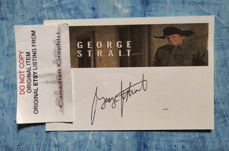 George Strait Graphics George Strait Hand Signed Autograph Index Card COA - Etsy