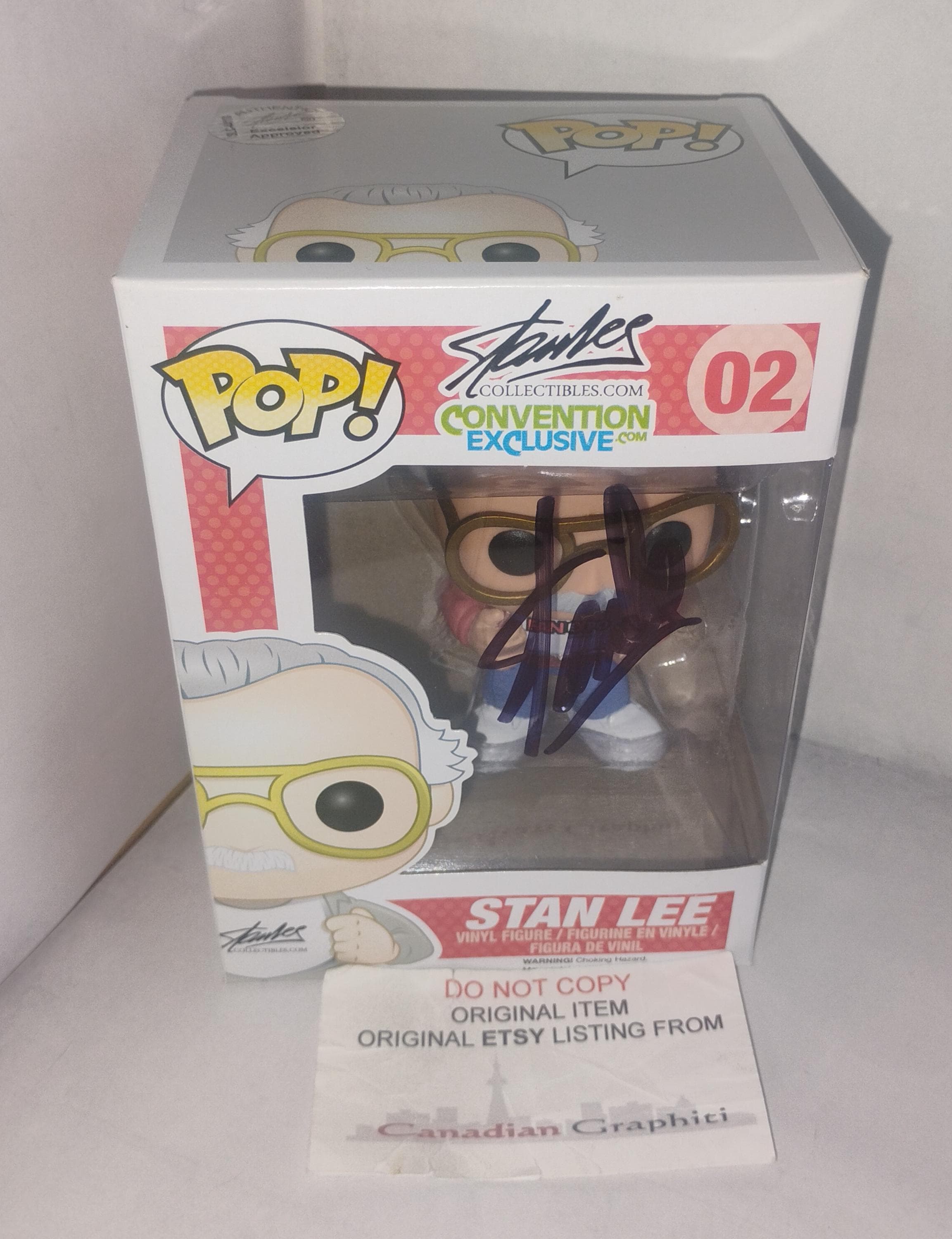 Stan Lee Hand Signed Autograph Fan Expo Canada Exclusive Funko Pop