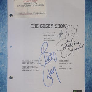 Phylicia Rashad & Bill Cosby Hand Signed Autograph The Cosby Show Script COA