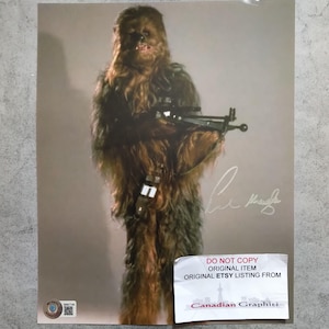 Peter Mayhew firmó a mano autógrafo 8x10 Foto BAS COA Star Wars