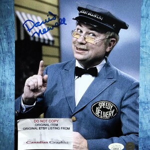 David Newell Handgesigneerde handtekening 8 x 10 foto COA + JSA Mister Rogers