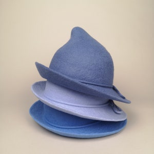 Beauxbatons costume hat / Custom blue shades for your cosplay / Fleur Delacour Hat hand felted from soft merino wool image 1