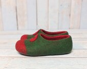 Christmas slippers for kids Gift for grandchild Felted indoor shoes for toddler Handmade boiled wool felt house slippers boys