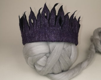 Witch hat crown / witch cosplay headwear / hand felted soft merino wool  witch crown