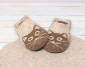Men's slippers cats Lithuanian boiled wool felt house slippers