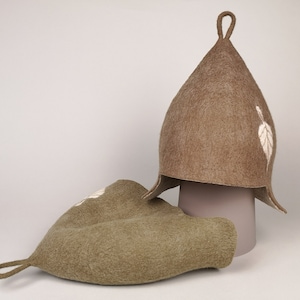 Sauna Cap. Handmade wet felt sauna hat, gift for sauna lovers