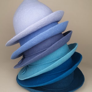 Beauxbatons costume hat / Custom blue shades for your cosplay / Fleur Delacour Hat hand felted from soft merino wool image 5