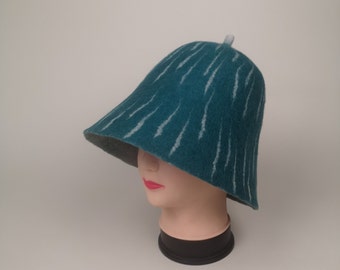 Sauna Hat /  Handmade felting woolen sauna cap, woman hat, men hat, felt hat