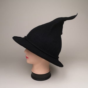 Beautiful witchy hat- hand felted soft wool magic hat
