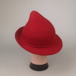 Red Vintage Hat, Handmade woolen Fleur Delacour style beautiful outfit hat, Photo prop accessory, Witchy hat, beauxbatons magic hatTo order image 3