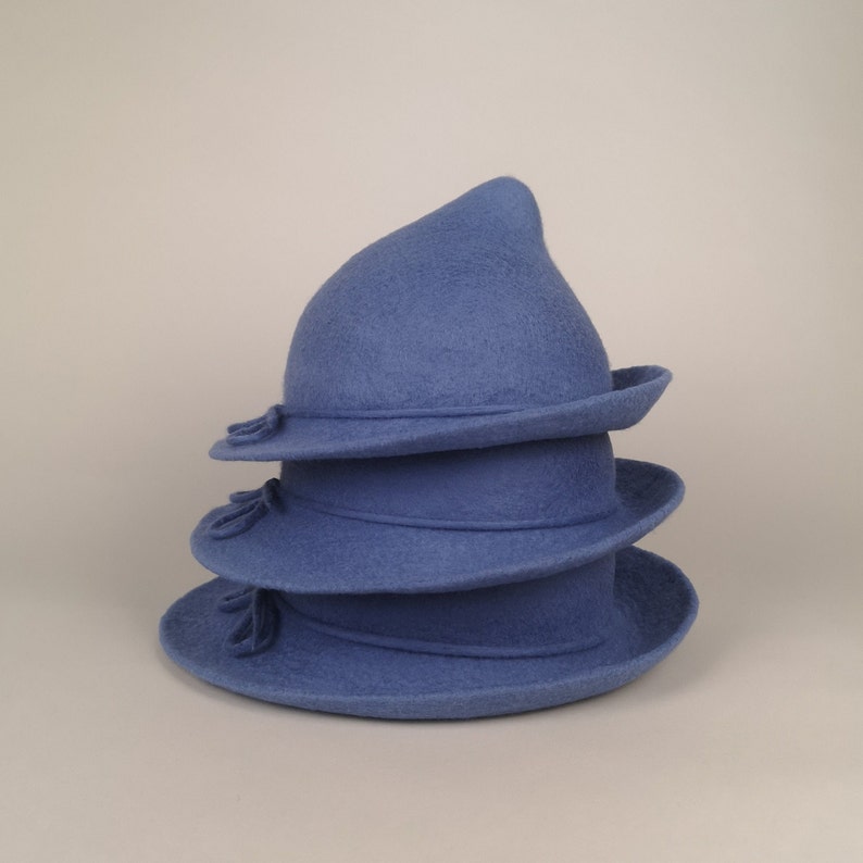 Beauxbatons costume hat / Custom blue shades for your cosplay / Fleur Delacour Hat hand felted from soft merino wool image 4