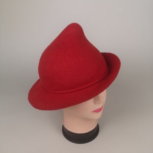 Red Vintage Hat, Handmade woolen Fleur Delacour style beautiful outfit hat, Photo prop accessory, Witchy hat, beauxbatons magic hatTo order image 6