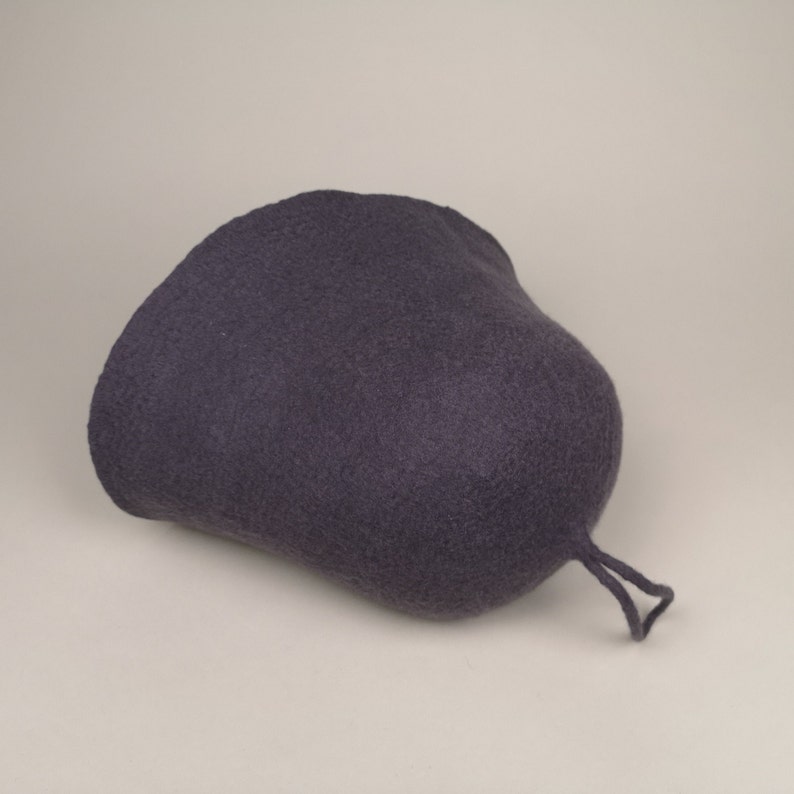 Bonnet de sauna en laine Bonnet de sauna confortable feutré à la main tons terre, chapeau d'automne. Fait main sur commande image 7