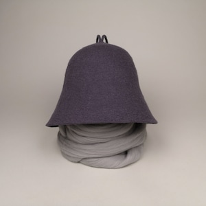 Bonnet de sauna en laine Bonnet de sauna confortable feutré à la main tons terre, chapeau d'automne. Fait main sur commande image 4