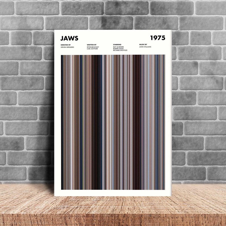 Jaws Movie Barcode Print, Jaws Print, Jaws Poster, Jaws Wall Art, Jaws Frames Print, Movie Barcode Poster, Wall Art, New Year Gifts image 3