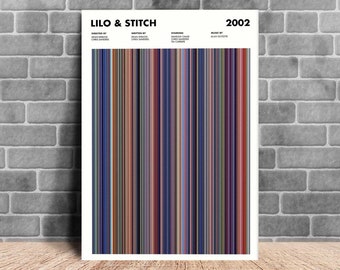 Lilo and Stitch Movie Barcode Print, Lilo and Stitch Print, Lilo and Stitch Poster, Movie Barcode Poster, Wall Art, New Year Gifts