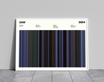 Saw Movie Barcode Print, Saw Print, Saw Poster, Saw Wall Art, Saw Art Print, Movie Barcode Poster, New Year Gifts