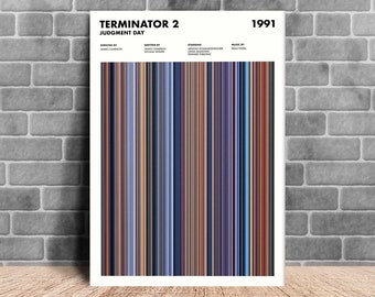 Terminator 2 Judgment Day Movie Barcode Print, Terminator 2 Print, Terminator 2 Poster, Movie Barcode Poster, New Year Gifts