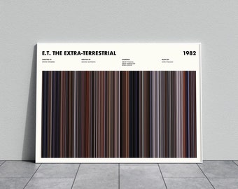ET The Extra Terrestrial Movie Barcode Print, ET Print, ET Poster, E.T. Wall Art, Minimalist Wall Art, New Year Gifts