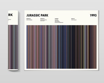 Jurassic Park Movie Barcode Print, Jurassic Park Print, Jurassic Park Poster, Movie Barcode Poster, Wall Art, New Year Gifts