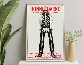 Donnie Darko inspiró mediados de siglo, impresión de película retro, cartel de película vintage moderna, regalos de Halloween