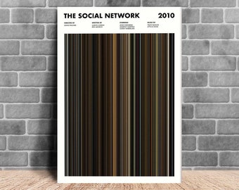 The Social Network Movie Barcode Print, The Social Network Print, The Social Network Poster, Movie Barcode Poster, New Year Gifts