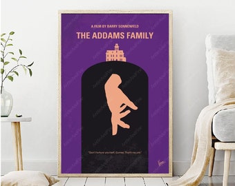 El cartel de la película minimalista de la familia Addams, película de terror, regalos de Halloween