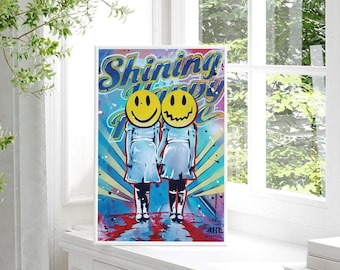 Shining Happy People Poster, Modern Vintage Movie Poster, Horror Movie, Halloween Gifts