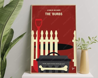 Cartel de The Burbs, impresiones de arte de películas retro, decoración del hogar de películas, película vintage, película de terror, regalos de Halloween