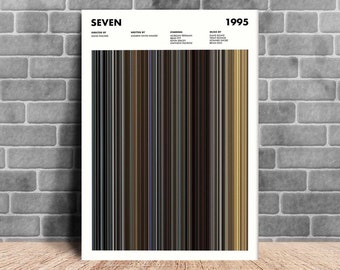 Seven Movie Barcode Print, Seven Print, Seven Poster, Seven Wall Art, Movie Barcode Poster, New Year Gifts