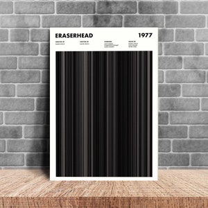 Eraserhead Movie Barcode Print, Eraserhead Print, Eraserhead Poster, Eraserhead Wall Art, Minimalist Wall Art, New Year Gifts