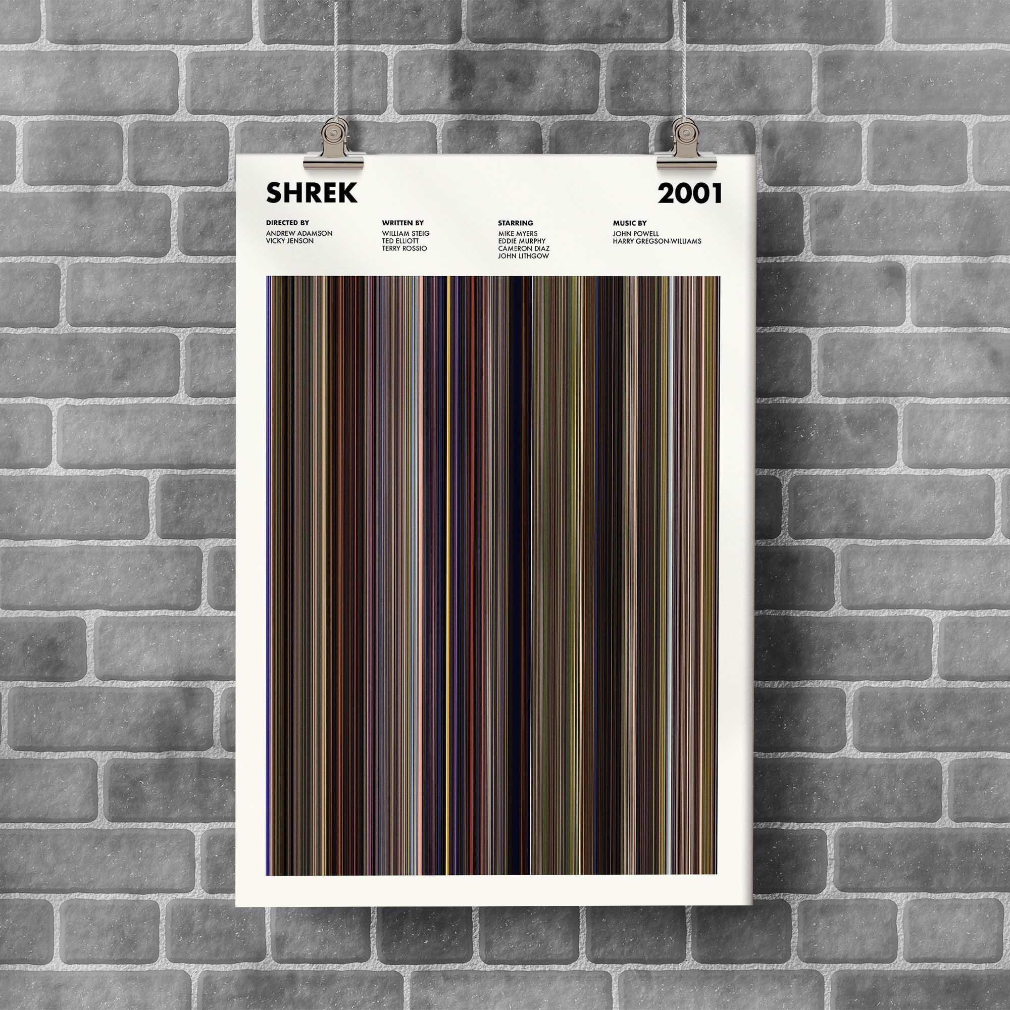 Shrek Movie Barcode Print, Shrek Print, Shrek Poster, Shrek Wall Art ...
