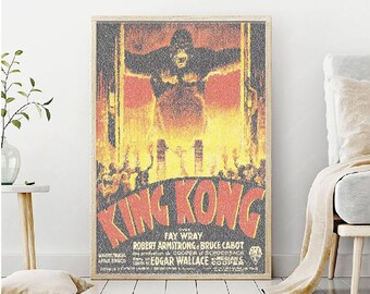 King Kong French Market Movie Poster, Minimalist Wall Art, Halloween Gifts