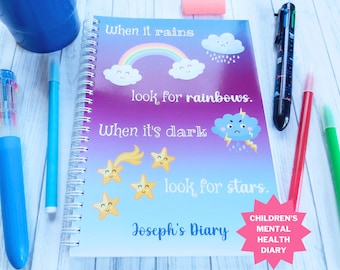 Children's Mental Health Diary Notebook ~ Kid's Anxiety Book ~ Worry Journal for Children ~ Children's Mental Health Week ~ Feelings Diary