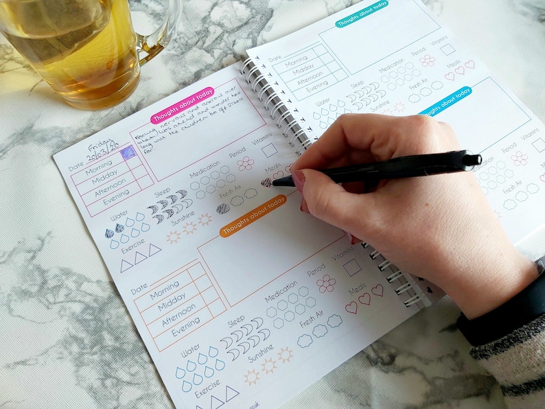 Mental Health Diary Journal Book Mood Tracker Habit Etsy