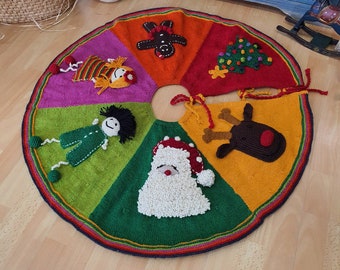 Xmas Tree Skirt Unique Handmade Christmas Tree Skirt Hand Knit Christmas Tree Skirt Fair Trade