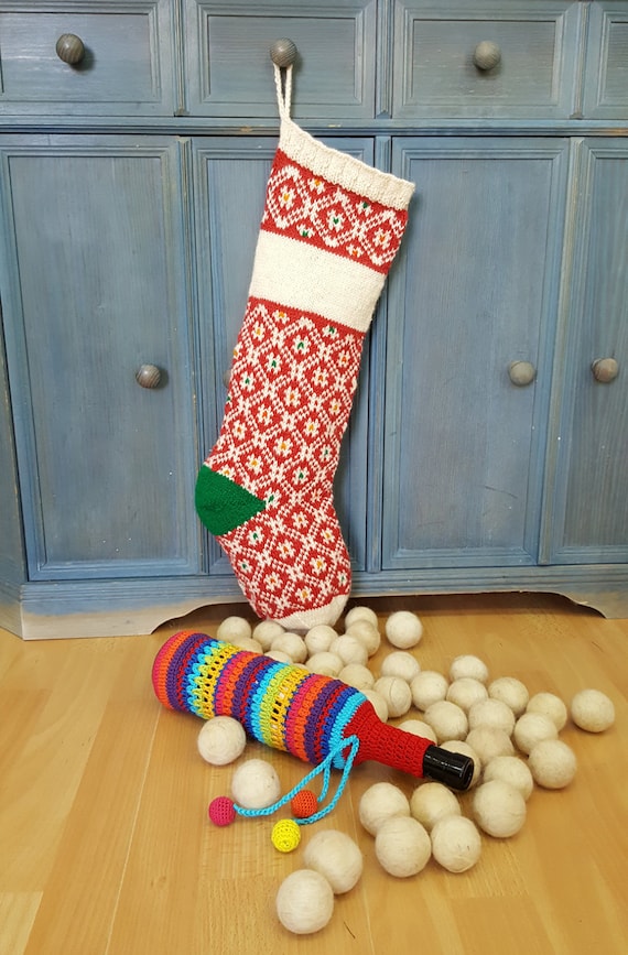 Handmade Christmas Stockings Personalized Knitted Christmas Stockings Red White Green xmas Stockings Fair Trade Knit Christmas Stocking