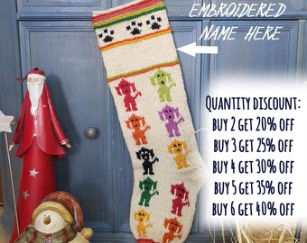 Christmas Stocking for Dogs, Personalized Knitted Christmas Stockings, Dogs Christmas Stocking, Handmade Christmas Stockings, xmas Stockings