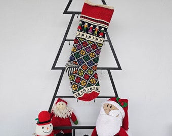 Christmas Stocking “Embroidered”, Personalized Knitted Christmas Stockings, Fair Trade Knit, Handmade Christmas Stockings, xmas Stockings