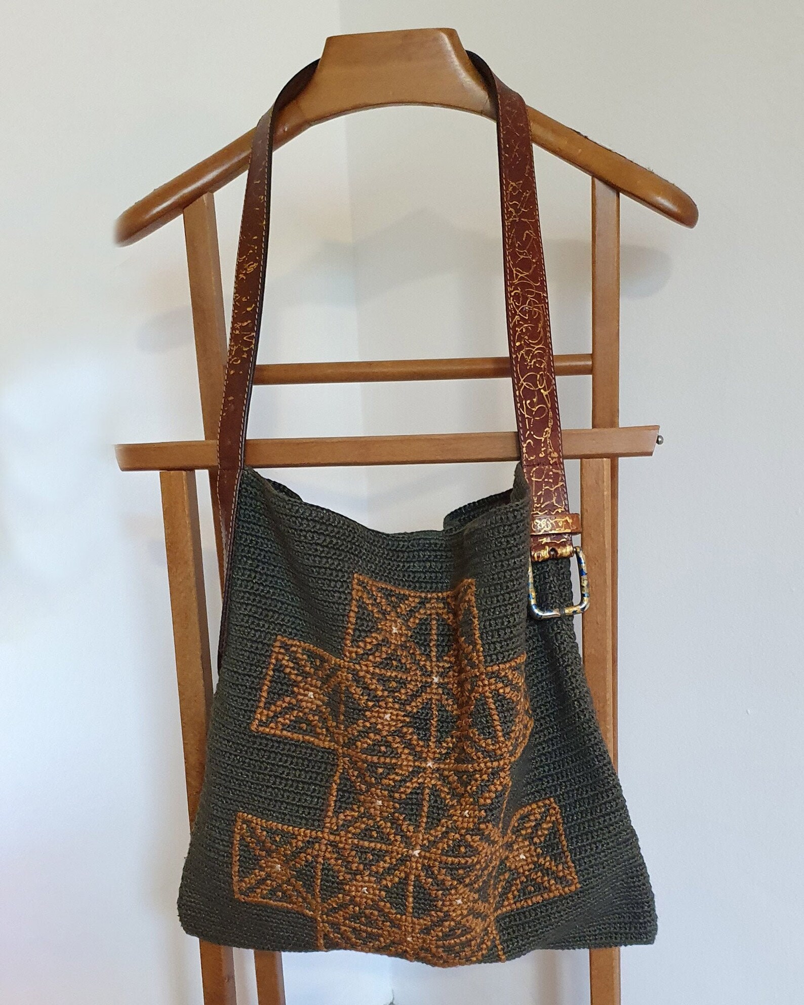 Crochet bag with hand embroidery crochet tote bag crochet  etsy