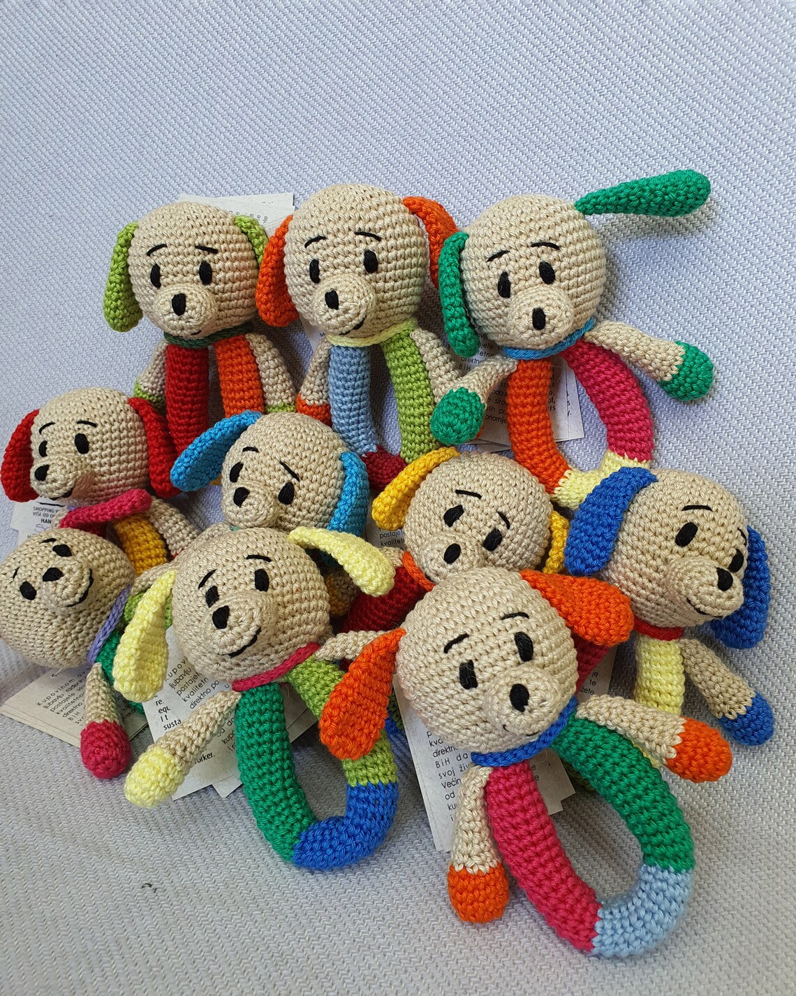 Lot of 5 Crochet Dog Rattle Toys Handmade Baby Rattle Dog Etsy