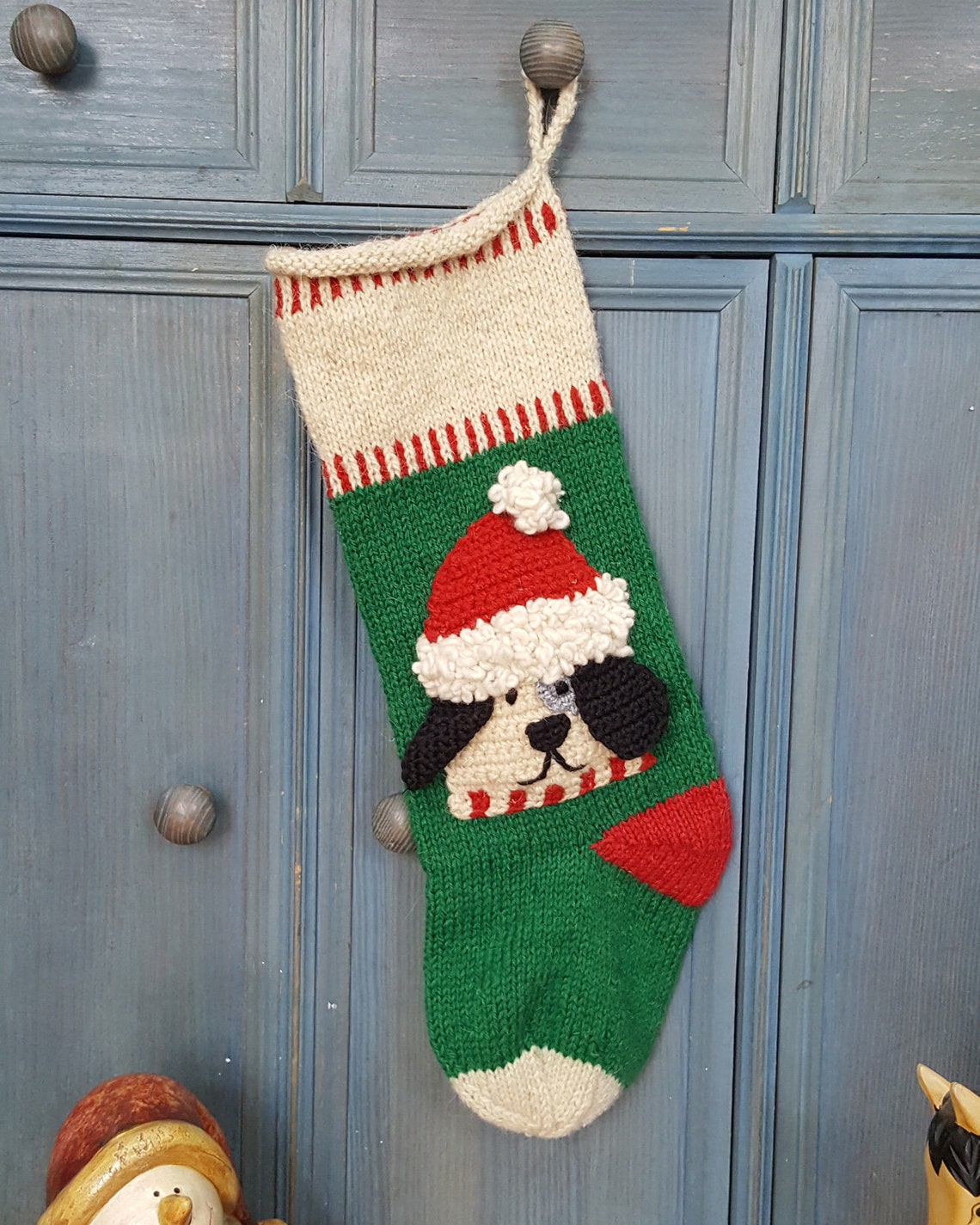 Custom Dogs Christmas Stocking Personalized Knitted Christmas Etsy