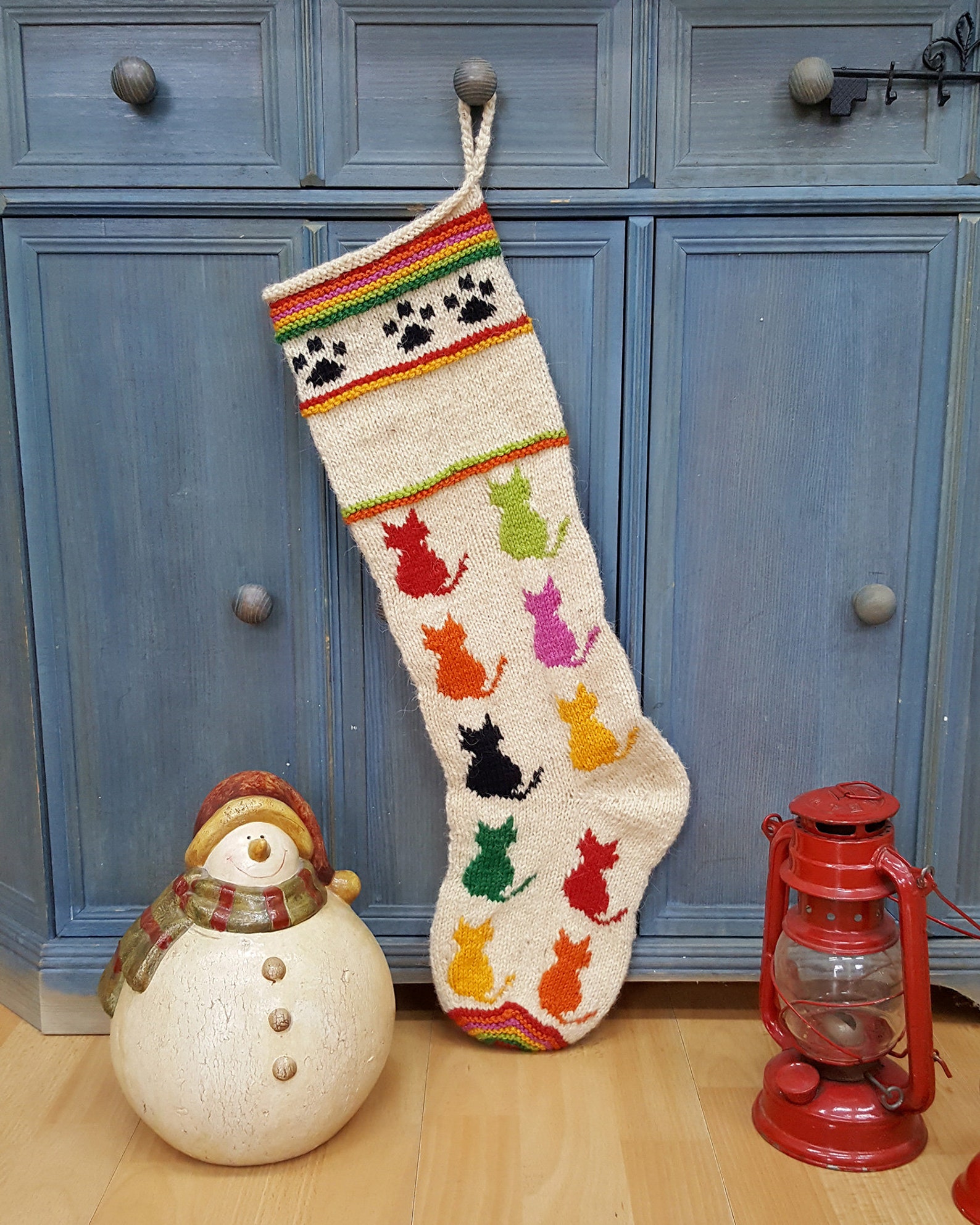 Christmas Stocking for Cats Personalized Knitted Christmas  Etsy