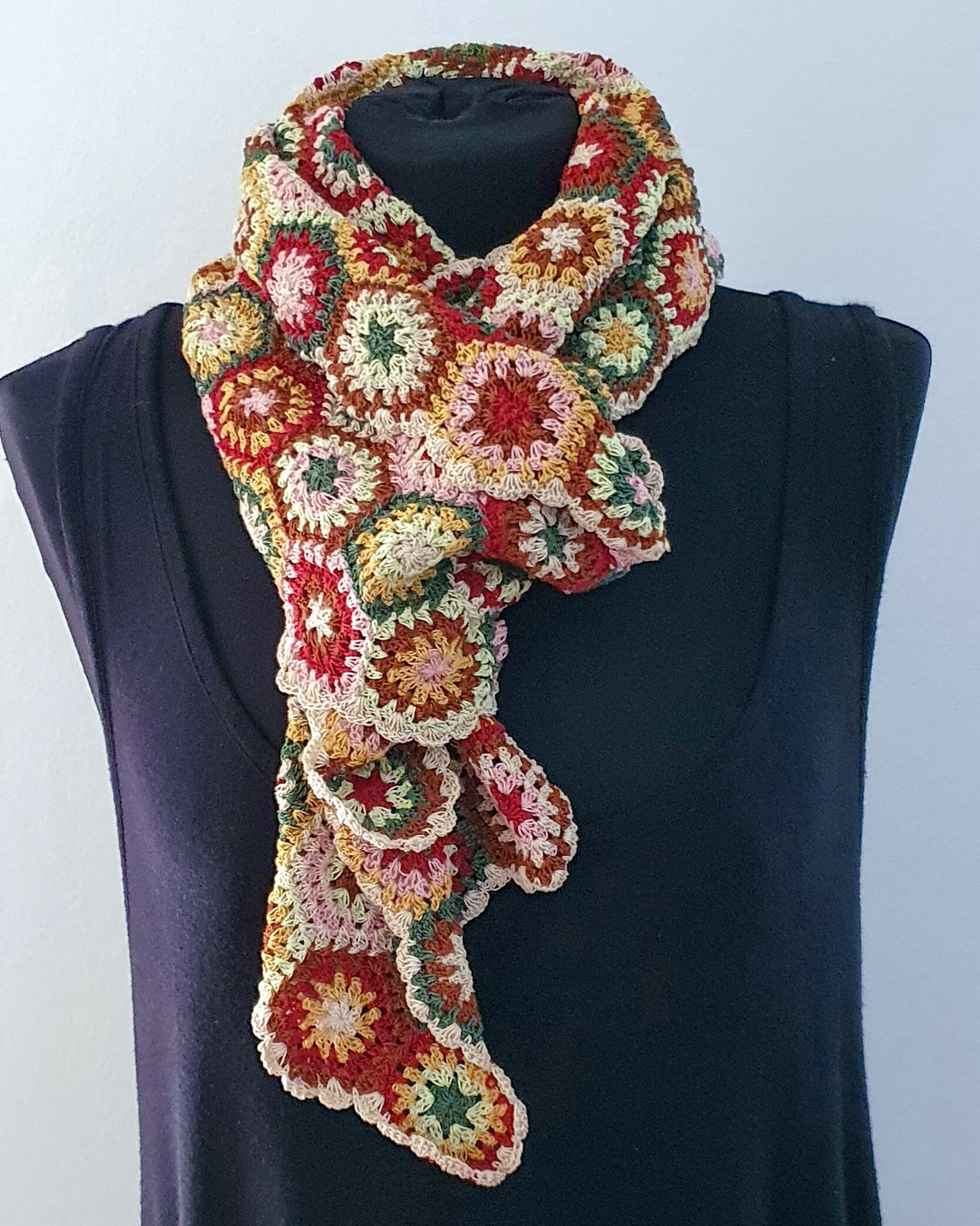 patchwork scarf crochet