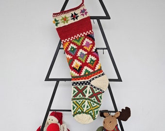 Christmas Stockings with Perfect mix of traditional patterns from Bosnian woven rug and slipper socks